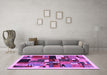 Machine Washable Abstract Purple Contemporary Area Rugs in a Living Room, wshcon1494pur