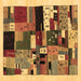 Square Machine Washable Abstract Brown Contemporary Rug, wshcon1494brn