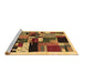 Sideview of Machine Washable Abstract Brown Contemporary Rug, wshcon1494brn