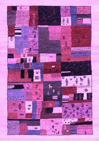 Abstract Purple Contemporary Rug, con1494pur