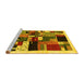 Sideview of Machine Washable Abstract Yellow Contemporary Rug, wshcon1494yw