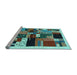 Sideview of Machine Washable Abstract Light Blue Contemporary Rug, wshcon1494lblu