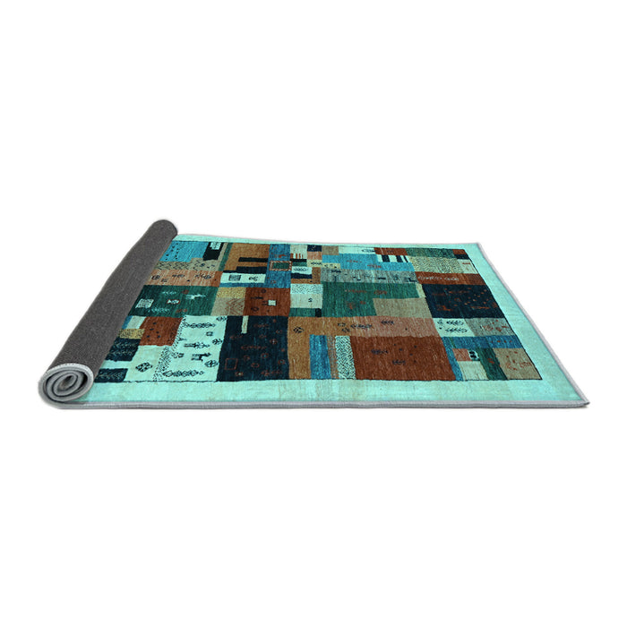 Sideview of Abstract Light Blue Contemporary Rug, con1494lblu