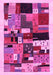 Machine Washable Abstract Pink Contemporary Rug, wshcon1494pnk