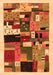 Serging Thickness of Machine Washable Abstract Orange Contemporary Area Rugs, wshcon1494org