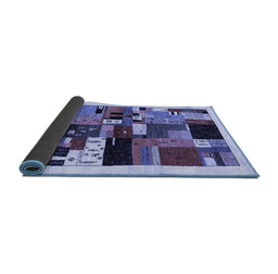 Sideview of Abstract Blue Contemporary Rug, con1494blu