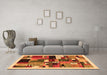 Machine Washable Abstract Orange Contemporary Area Rugs in a Living Room, wshcon1494org