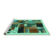 Sideview of Machine Washable Abstract Turquoise Contemporary Area Rugs, wshcon1494turq