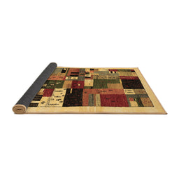 Sideview of Abstract Brown Contemporary Rug, con1494brn