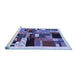 Sideview of Machine Washable Abstract Blue Contemporary Rug, wshcon1494blu