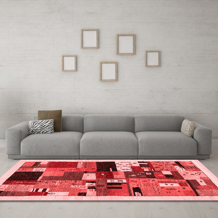 Contemporary Red Washable Rugs