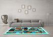 Machine Washable Abstract Light Blue Contemporary Rug in a Living Room, wshcon1494lblu