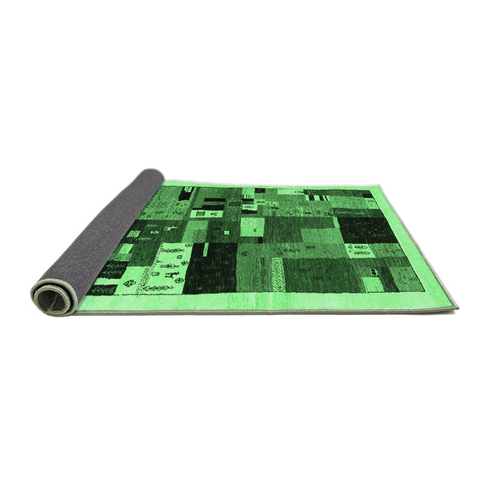 Sideview of Abstract Emerald Green Contemporary Rug, con1494emgrn