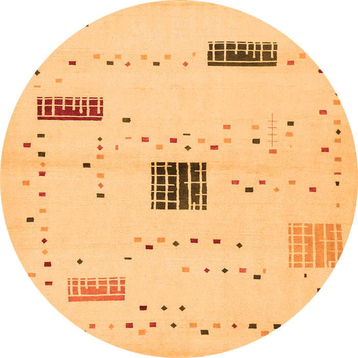 Square Solid Orange Modern Rug, con1495org