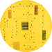 Round Solid Yellow Modern Rug, con1495yw