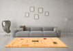 Machine Washable Solid Orange Modern Area Rugs in a Living Room, wshcon1495org