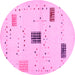 Round Solid Pink Modern Rug, con1495pnk