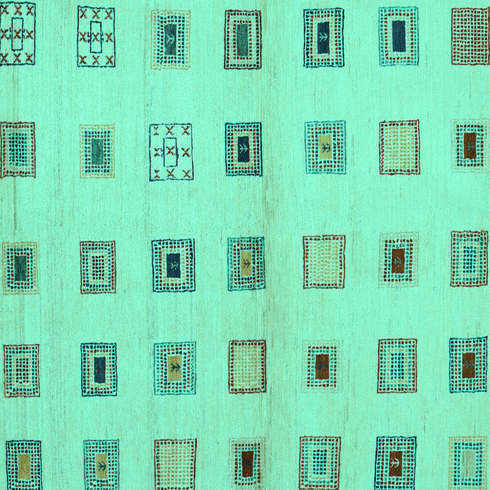 Square Solid Turquoise Modern Rug, con1496turq