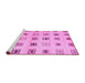 Sideview of Machine Washable Solid Pink Modern Rug, wshcon1496pnk