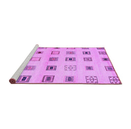 Sideview of Machine Washable Solid Purple Modern Area Rugs, wshcon1496pur
