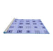 Sideview of Machine Washable Solid Blue Modern Rug, wshcon1496blu