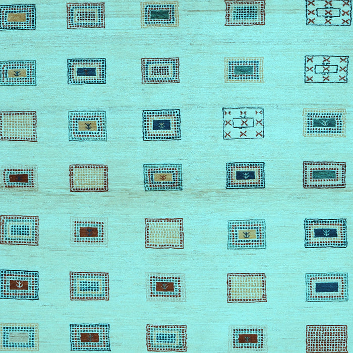 Square Machine Washable Solid Light Blue Modern Rug, wshcon1496lblu