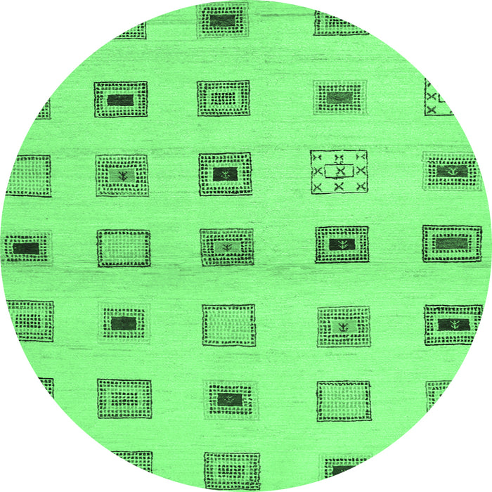 Round Solid Emerald Green Modern Rug, con1496emgrn