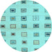 Round Solid Light Blue Modern Rug, con1496lblu