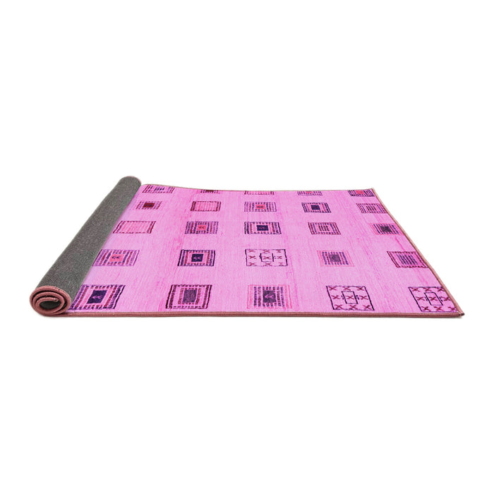 Sideview of Solid Pink Modern Rug, con1496pnk