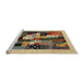 Serging Thickness of Machine Washable Contemporary Yellow Orange Rug, wshcon1497