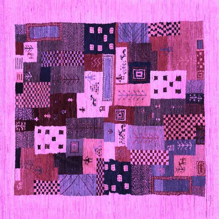 Square Abstract Purple Contemporary Rug, con1497pur