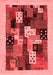 Abstract Red Contemporary Area Rugs