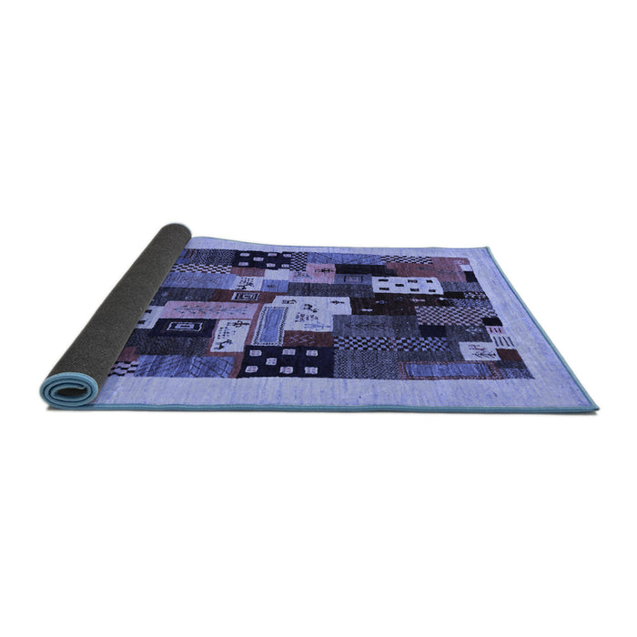 Sideview of Abstract Blue Contemporary Rug, con1497blu