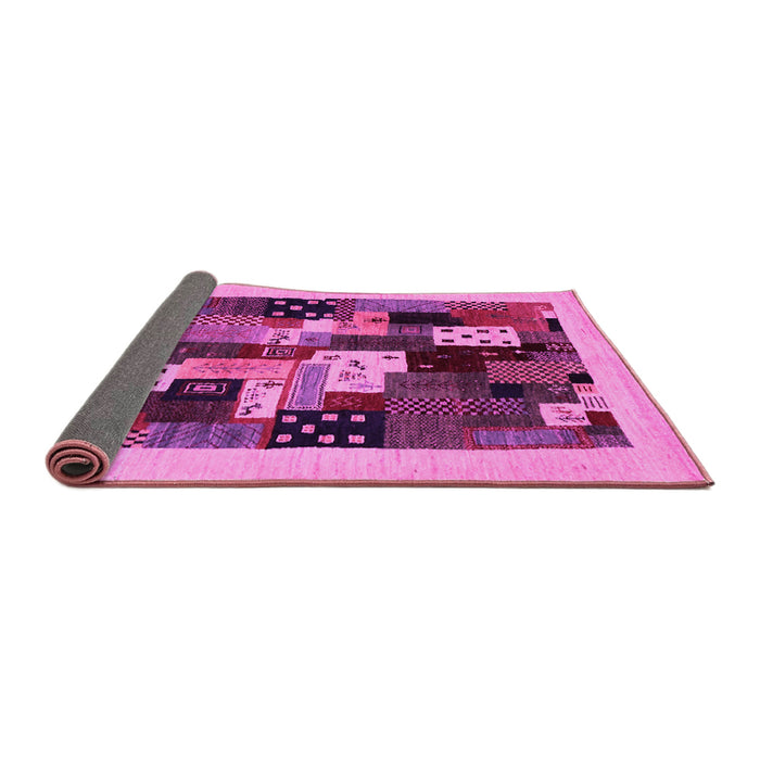 Sideview of Abstract Pink Contemporary Rug, con1497pnk