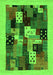 Abstract Green Contemporary Rug, con1497grn