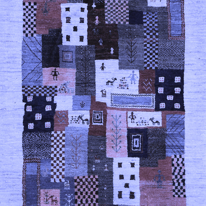 Abstract Blue Contemporary Rug, con1497blu