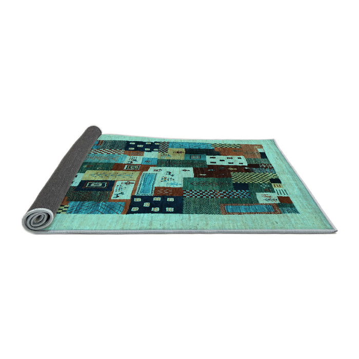 Sideview of Abstract Light Blue Contemporary Rug, con1497lblu