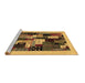 Sideview of Machine Washable Abstract Brown Contemporary Rug, wshcon1497brn