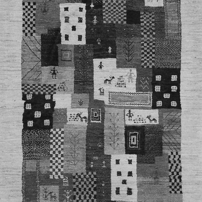 Abstract Gray Contemporary Rug, con1497gry