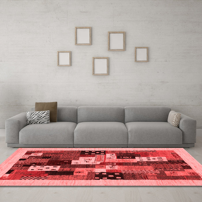 Contemporary Red Washable Rugs