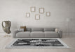 Machine Washable Abstract Gray Contemporary Rug in a Living Room,, wshcon1497gry