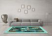 Machine Washable Abstract Light Blue Contemporary Rug in a Living Room, wshcon1497lblu