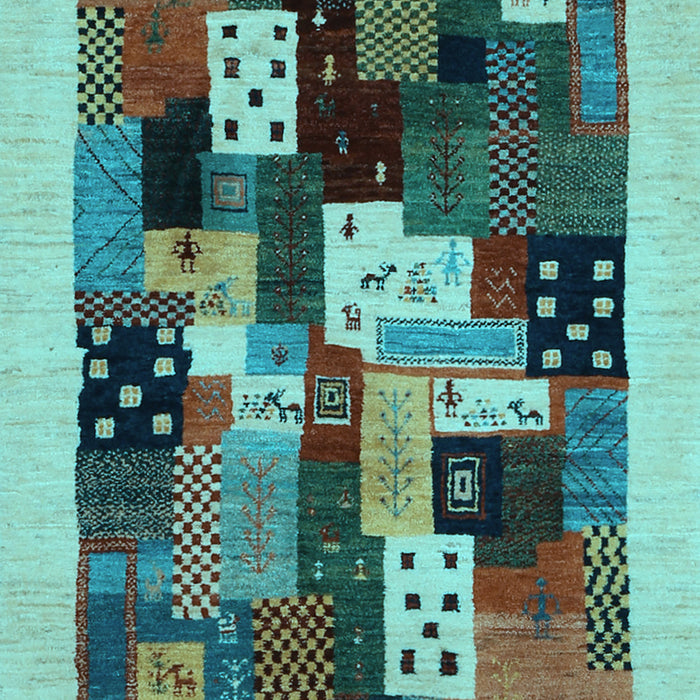 Abstract Light Blue Contemporary Rug, con1497lblu