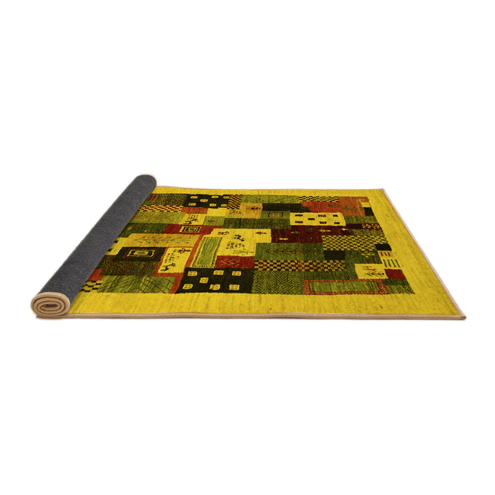 Sideview of Abstract Yellow Contemporary Rug, con1497yw