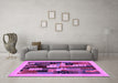 Machine Washable Abstract Purple Contemporary Area Rugs in a Living Room, wshcon1497pur