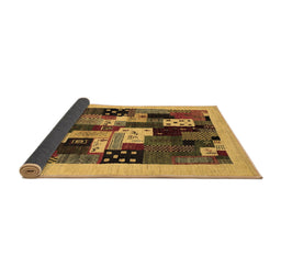 Sideview of Abstract Brown Contemporary Rug, con1497brn