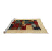 Serging Thickness of Machine Washable Contemporary Red Brown Rug, wshcon1498