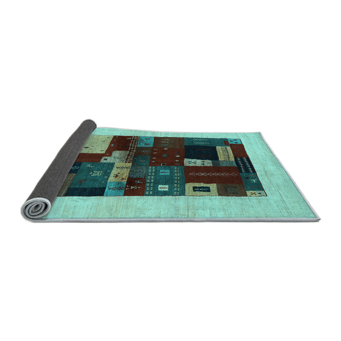 Sideview of Abstract Light Blue Contemporary Rug, con1498lblu
