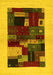 Machine Washable Abstract Yellow Contemporary Rug, wshcon1498yw