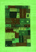 Serging Thickness of Machine Washable Abstract Green Contemporary Area Rugs, wshcon1498grn